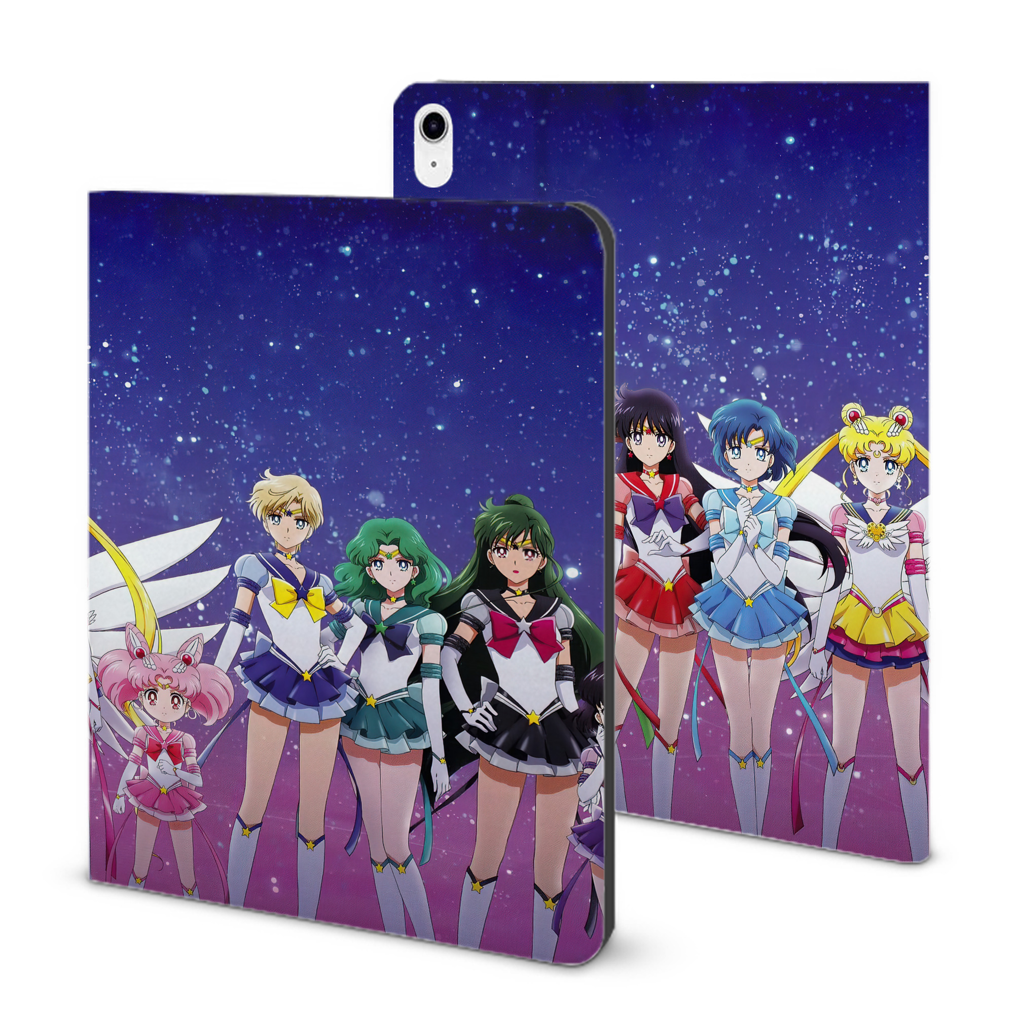 （画像用） 美少女戦士セーラームーン Sailor Moon IPad ケース ブック型 PUレザー TPU 耐衝撃 軽量 薄型 ペン収納なし 全面保護 IPad 各モデル対応